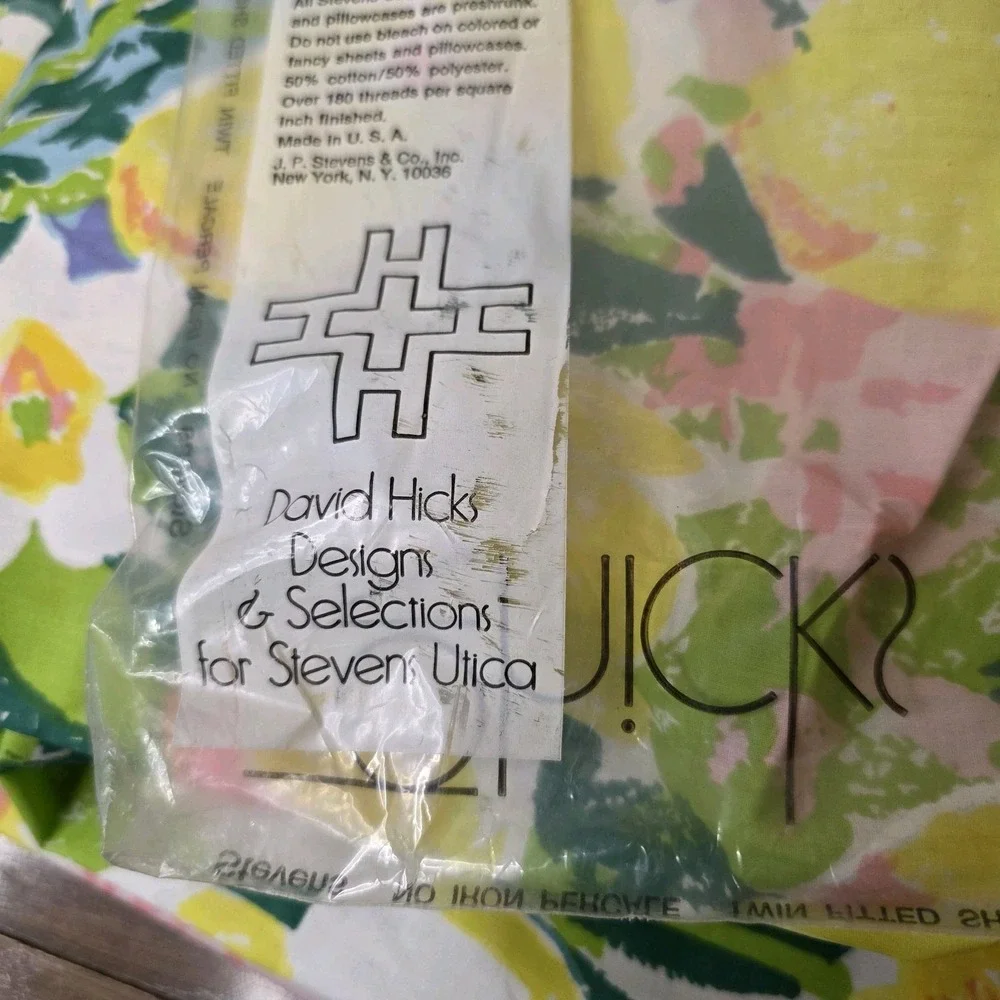 VTG Stevens Utica Chelsea Twin Fitted Sheets NOS Floral Percale Set of 2 MCM